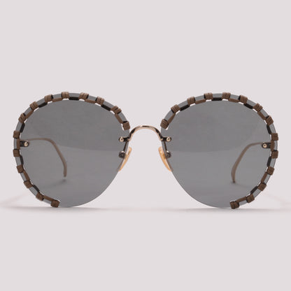 Chloé CH0186S 001 Dourado Brilho Preto - Sol - 63 mm