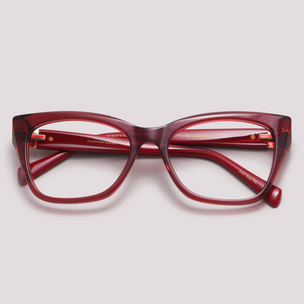 Hickmann Acacia 5 C02 Vermelho Translúcido - Grau - 53 mm – Óculos