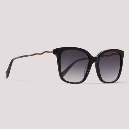 Hickmann Camelia 1 A01 Preto Brilho Preto Degradê - Sol - 57 mm