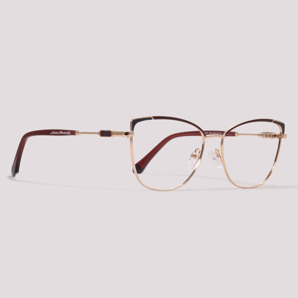 Jean Marcell JM1041 07A Dourado e Vermelho - Grau - 54 mm – Óculos