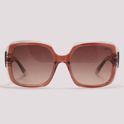 Jean Marcell JM5064 E01 Marrom Translucido Marrom Degradê - Sol - 61 mm