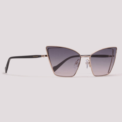Hickmann Kalmia 2 04A Preto e Dourado Brilho Preto Degradê - Sol - 61 mm