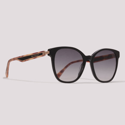 Ana Hickmann Nina 9 A01 Preto Brilho e Marrom Mesclado Preto Degradê - Sol - 54 mm