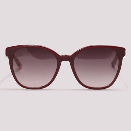 Ana Hickmann Nina 9 C01 Vinho Brilho Marrom Degradê - Sol - 54 mm