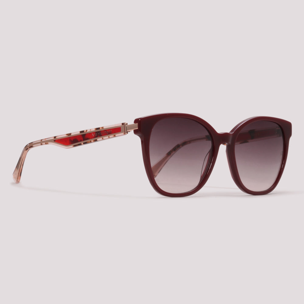 Ana Hickmann Nina 9 C01 Vinho Brilho Marrom Degradê - Sol - 54 mm