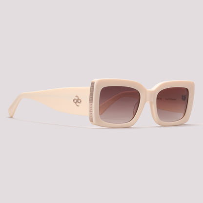 Anima Sou Diligente N01 Off-White Marrom Degradê - Sol - 54 mm