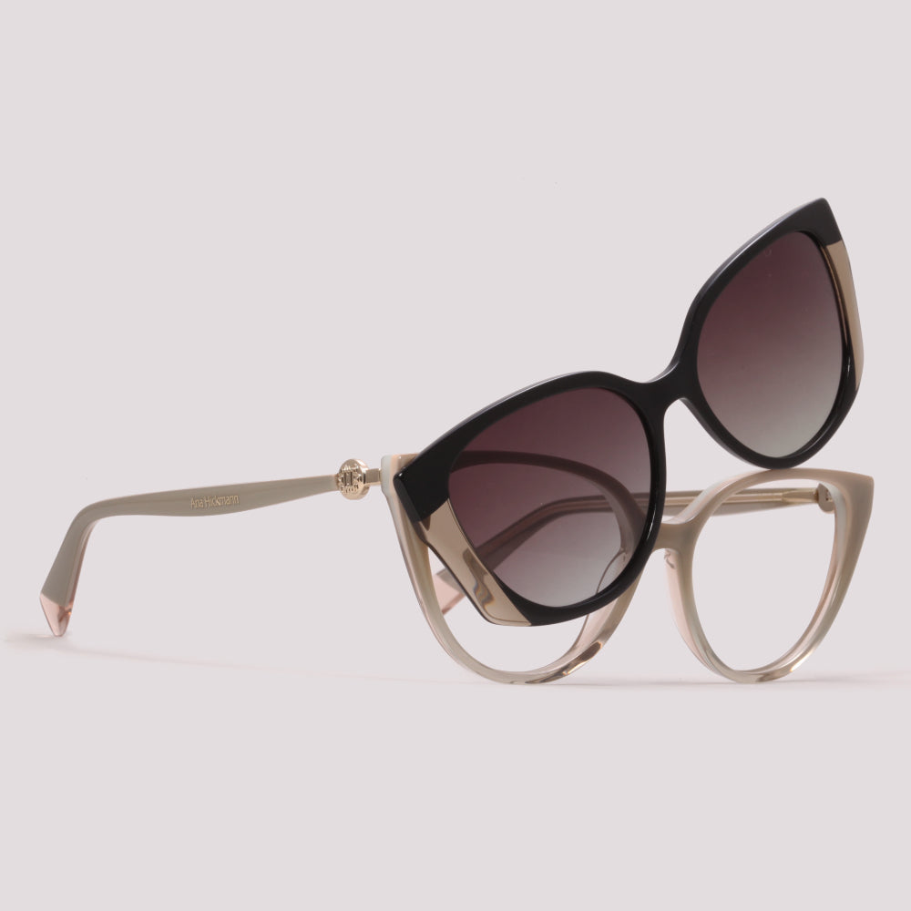 Ana Hickmann Vivi 6 Clip on H02 Nude Brilho Marrom Degradê - Grau - 53 mm