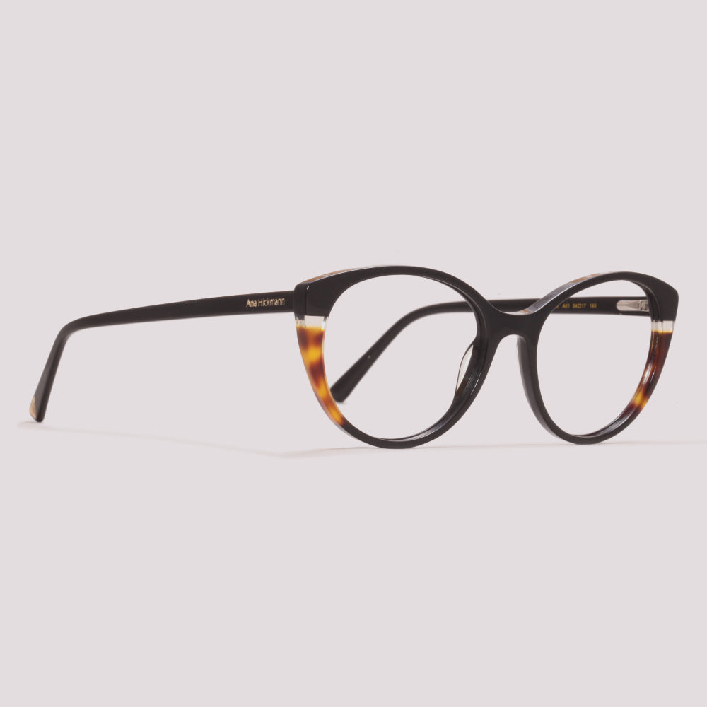 Ana Hickmann AH60020 A01 Preto e Marrom Mesclado - Grau - 54 mm