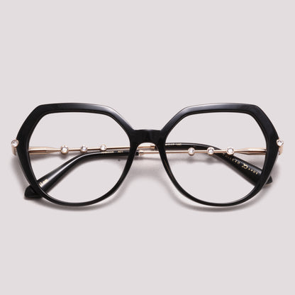 Ana Hickmann AH60058 A01 Preto e Dourado Brilho - Grau - 54 mm