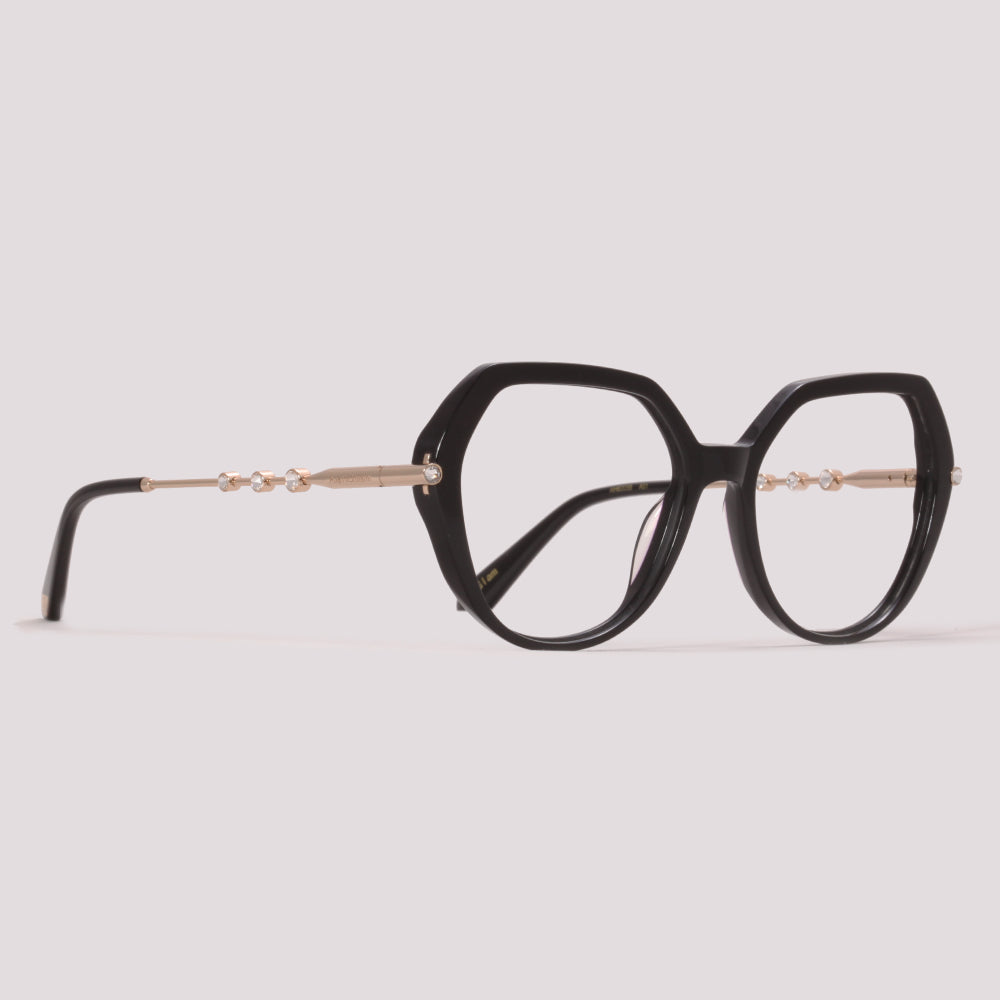 Ana Hickmann AH60058 A01 Preto e Dourado Brilho - Grau - 54 mm