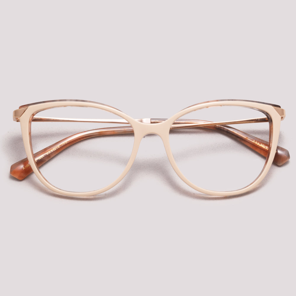 Ana Hickmann AH6415N N01 Nude e Dourado Brilho - Grau - 54 mm