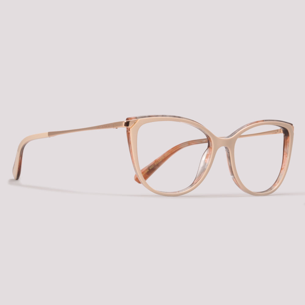 Ana Hickmann AH6415N N01 Nude e Dourado Brilho - Grau - 54 mm