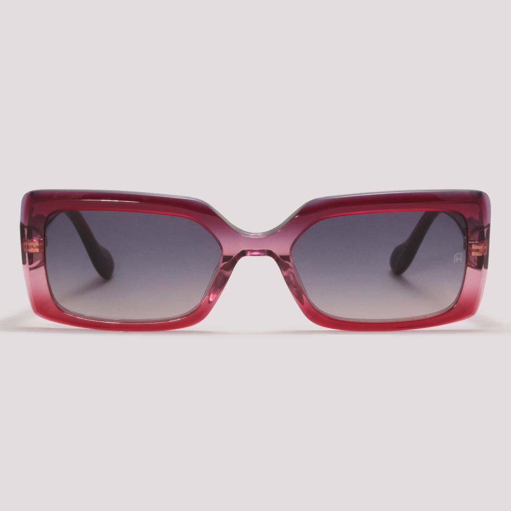 Ana Hickmann Gabi 1 AH90042 C02  Vinho Brilho Translúcido Preto Degradê - Sol - 54 mm