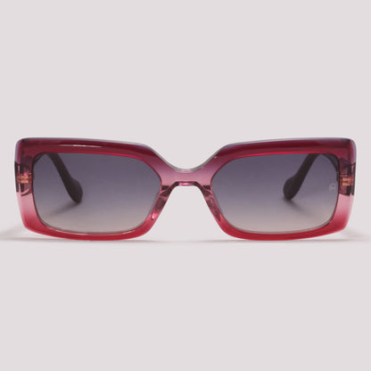 Ana Hickmann Gabi 1 AH90042 C02  Vinho Brilho Translúcido Preto Degradê - Sol - 54 mm