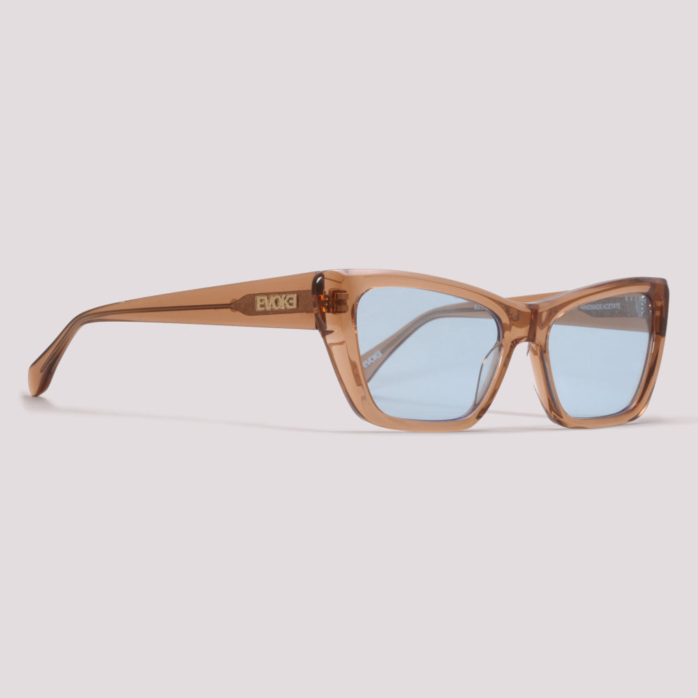 Evoke EVK 44 G02 Marrom Translúcido Azul - Sol - 53 mm