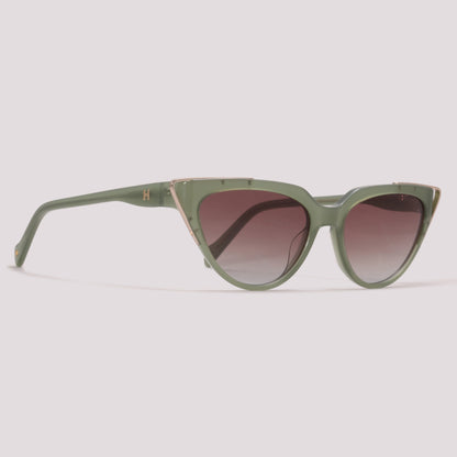 Hickmann Kalmia 1 HI90035 E01 Verde Brilho Translúcido Marrom Degradê - Sol - 54 mm