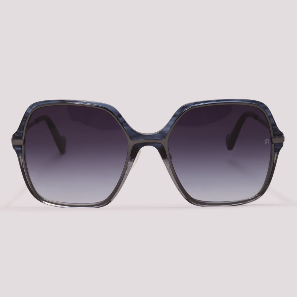 Ana Hickmann Mari 6 D21 Azul Mesclado Preto Degradê - Sol - 56 mm