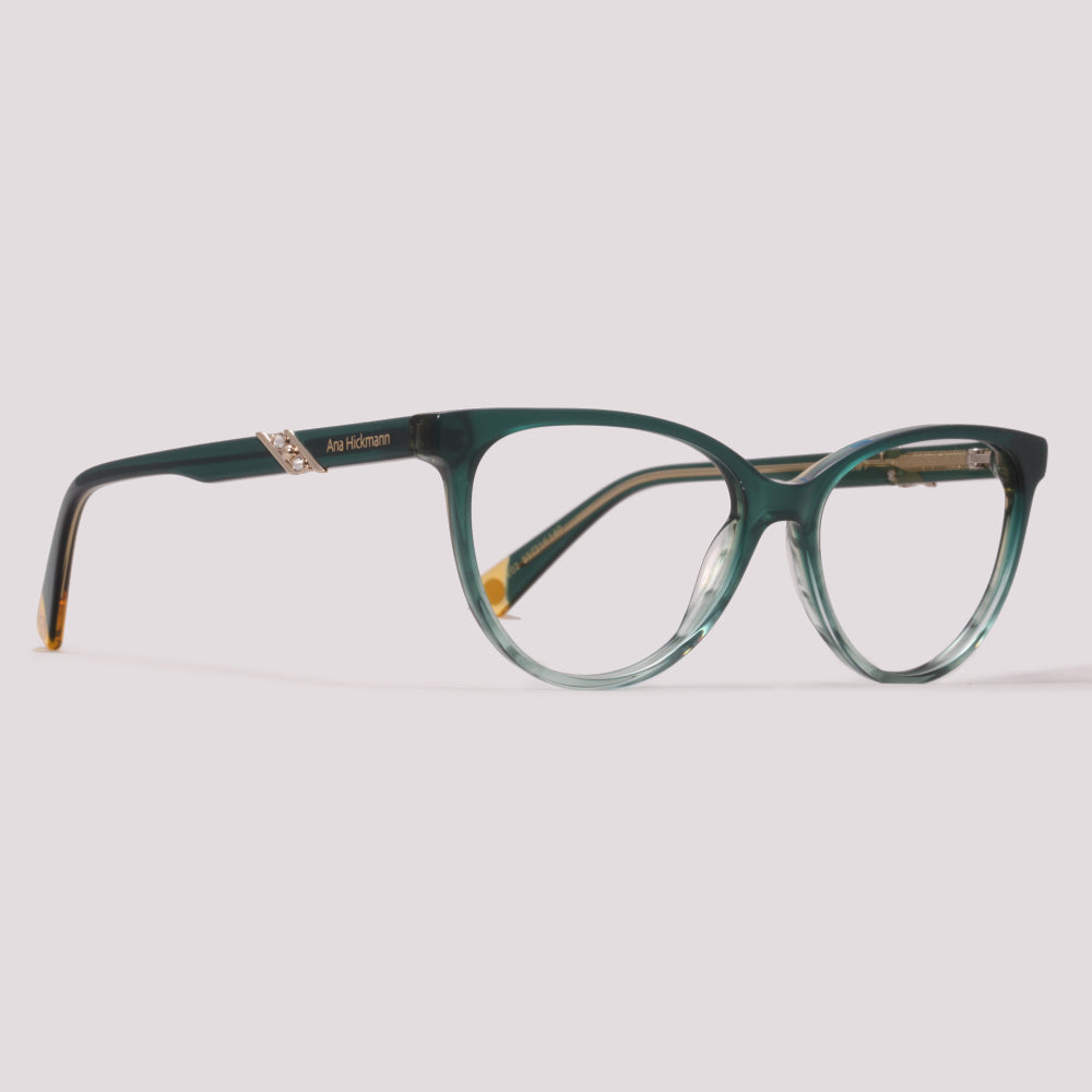 Ana Hickmann Nina 7 E02 Azul Brilho Translúcido - Grau - 55 mm