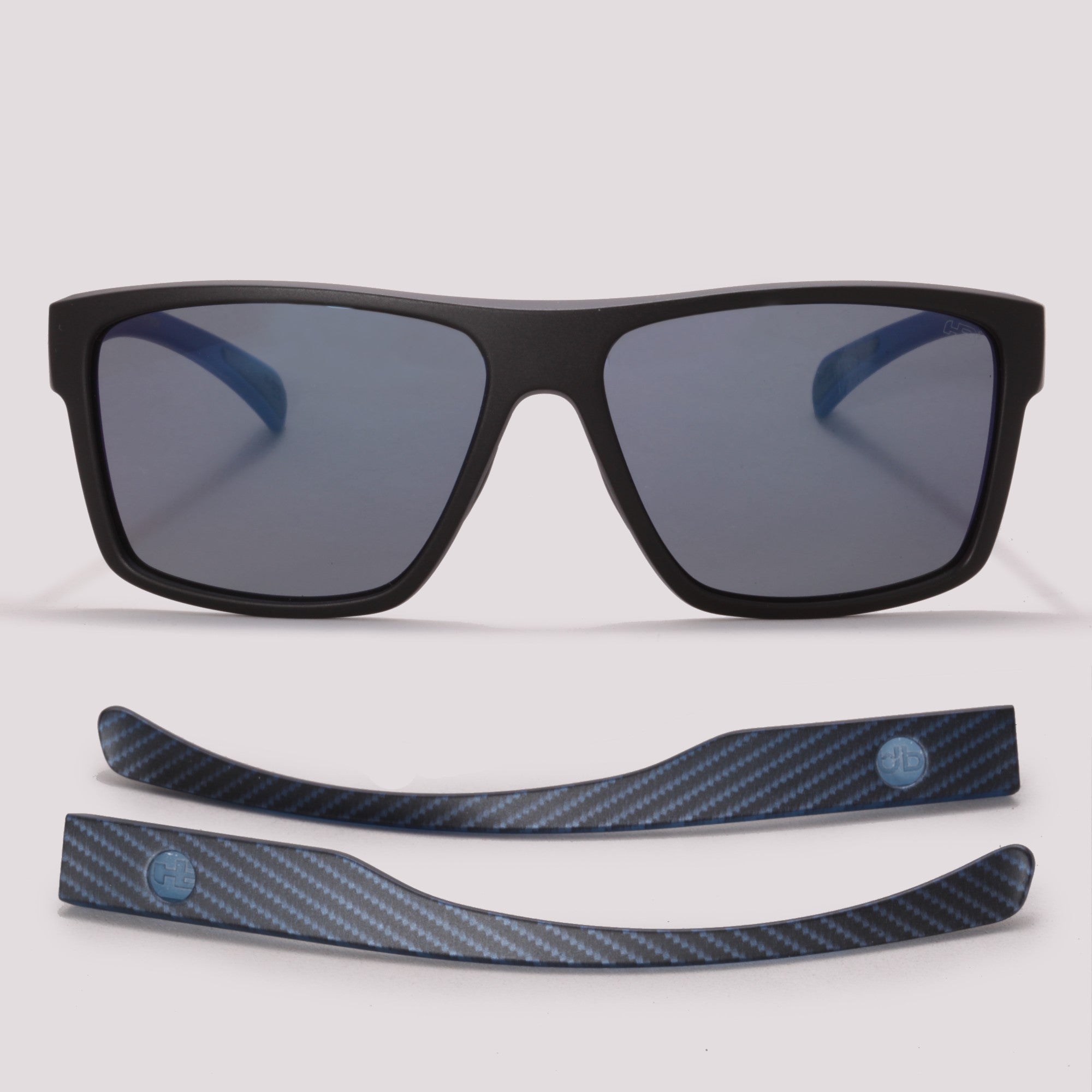 HB Troca Haste Happy M Black + H Blue + H Blue Carbon Fiber Blue Chrome - Sol - 58 mm