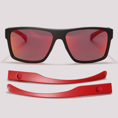 HB Troca Haste Happy M Black + H M Fire Red Chrome - Sol - 58 mm