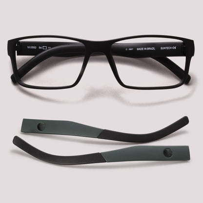 HB Troca Haste Polytech 0552 Preto Fosco + Haste Verde - Grau - 54 mm