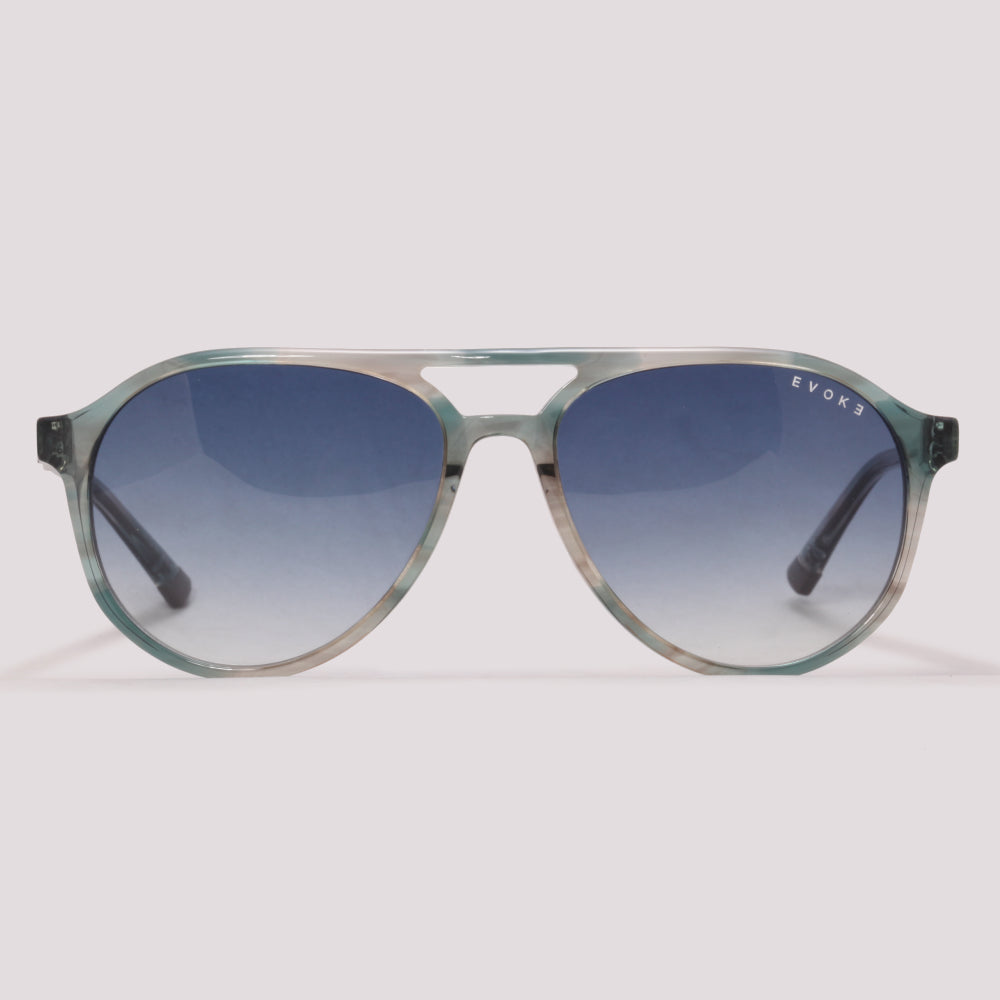 Evoke Capo IX G22 Azul Mesclado Translúcido Preto Degradê - Sol - 57 mm