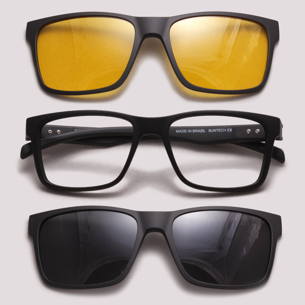 HB Switch Clip on 0339 Preto Carbono Preto + Night Drive - Grau -  53 mm