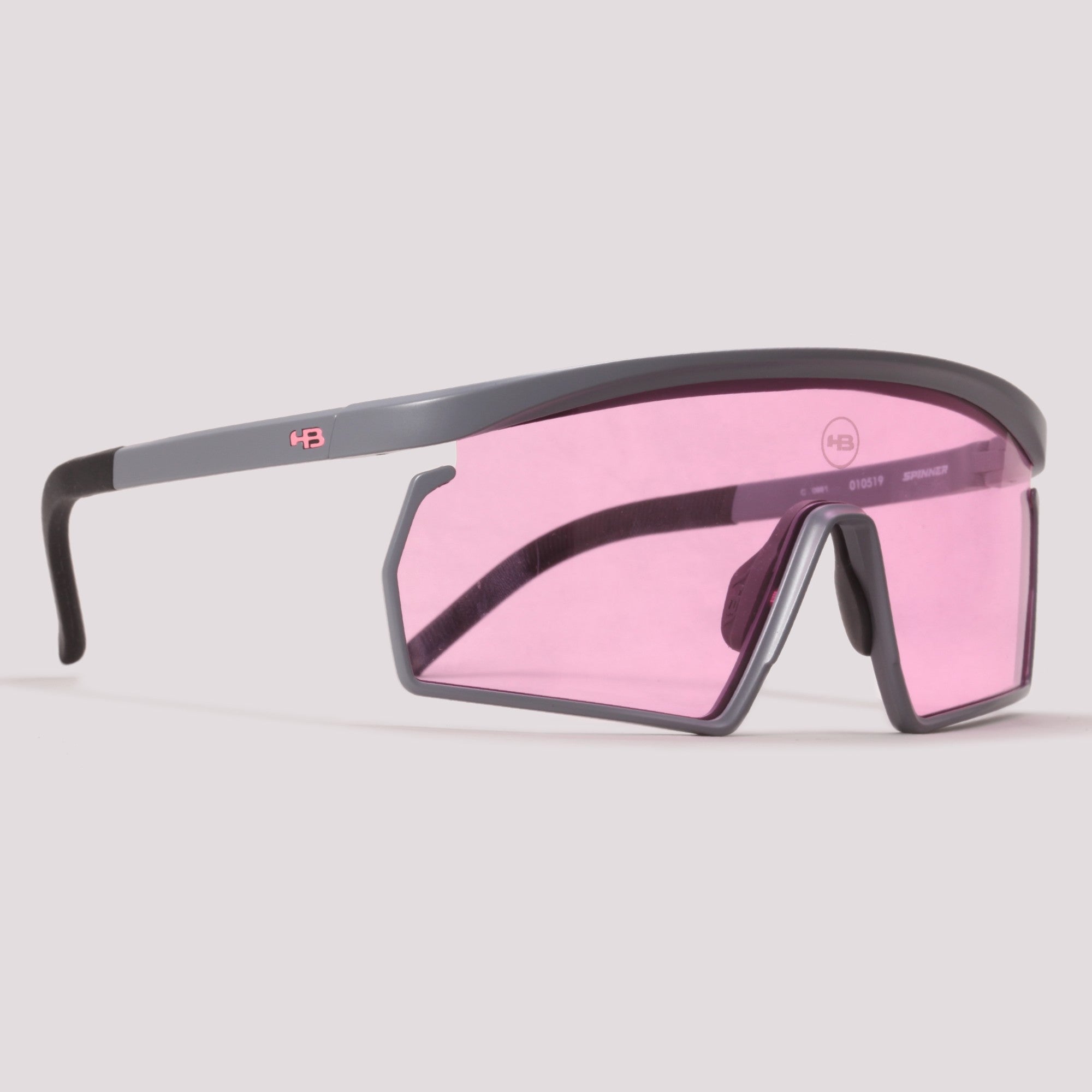 HB Spinner Cinza Fosco + Preto Fosco Moonstone Rosa - Sol - 141 mm