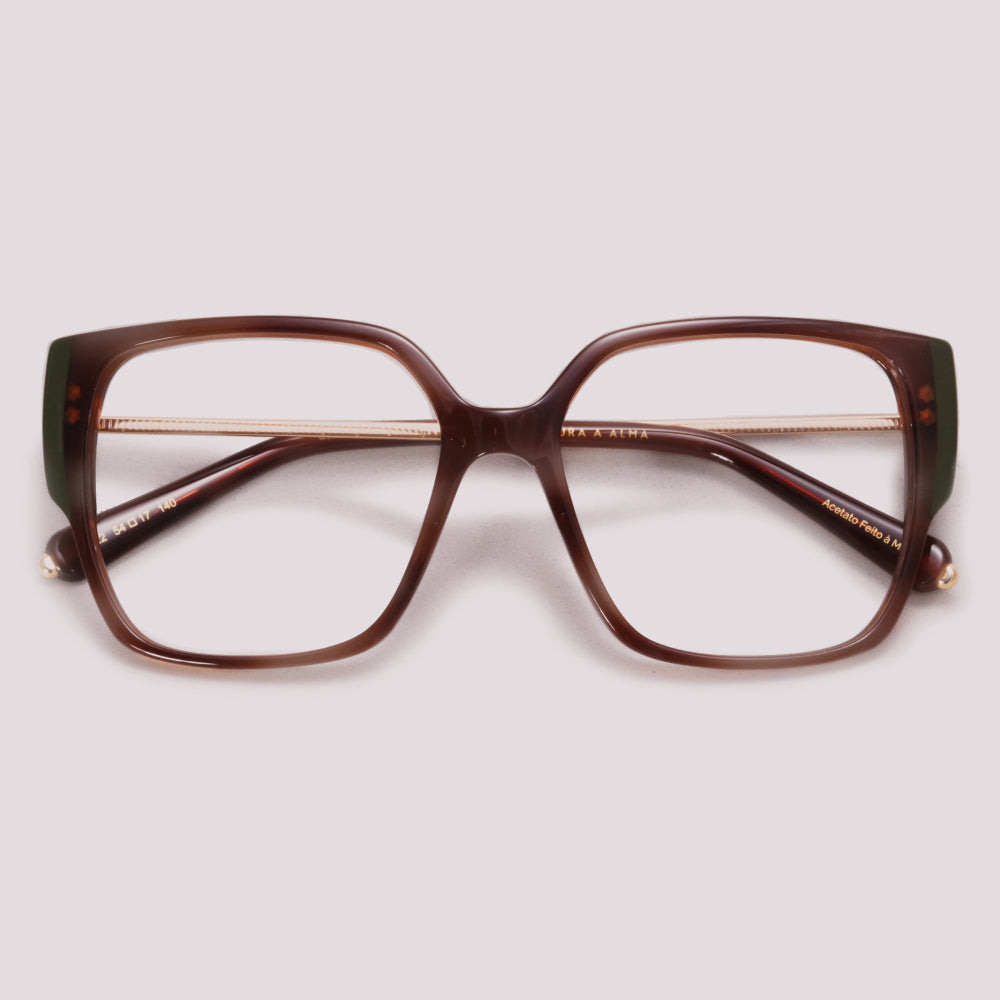 Anima Sou Perfeccionista G22 Marrom e Verde Brilho - Grau - 54 mm