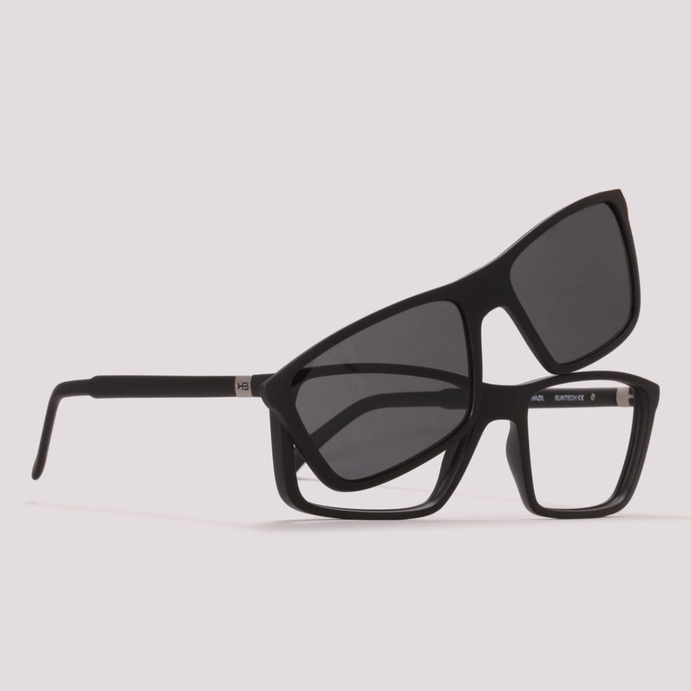 HB Swtich 0379 Clip on Preto Fosco Preto + Night Drive - Grau - 55 mm