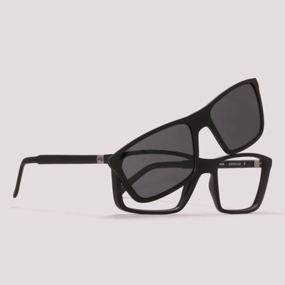 HB Swtich 0379 Clip on Preto Fosco Preto + Night Drive - Grau - 55 mm