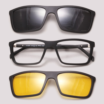 HB Swtich 0379 Clip on Preto Fosco Preto + Night Drive - Grau - 55 mm