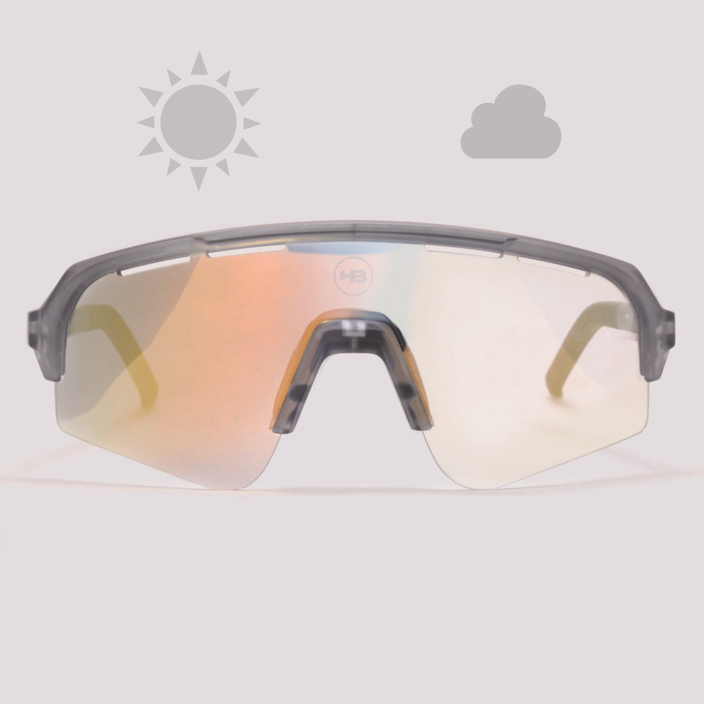 HB Edge S Cinza Fosco Fotossensível Dourado Espelhado (photo) - Sol - 169 mm