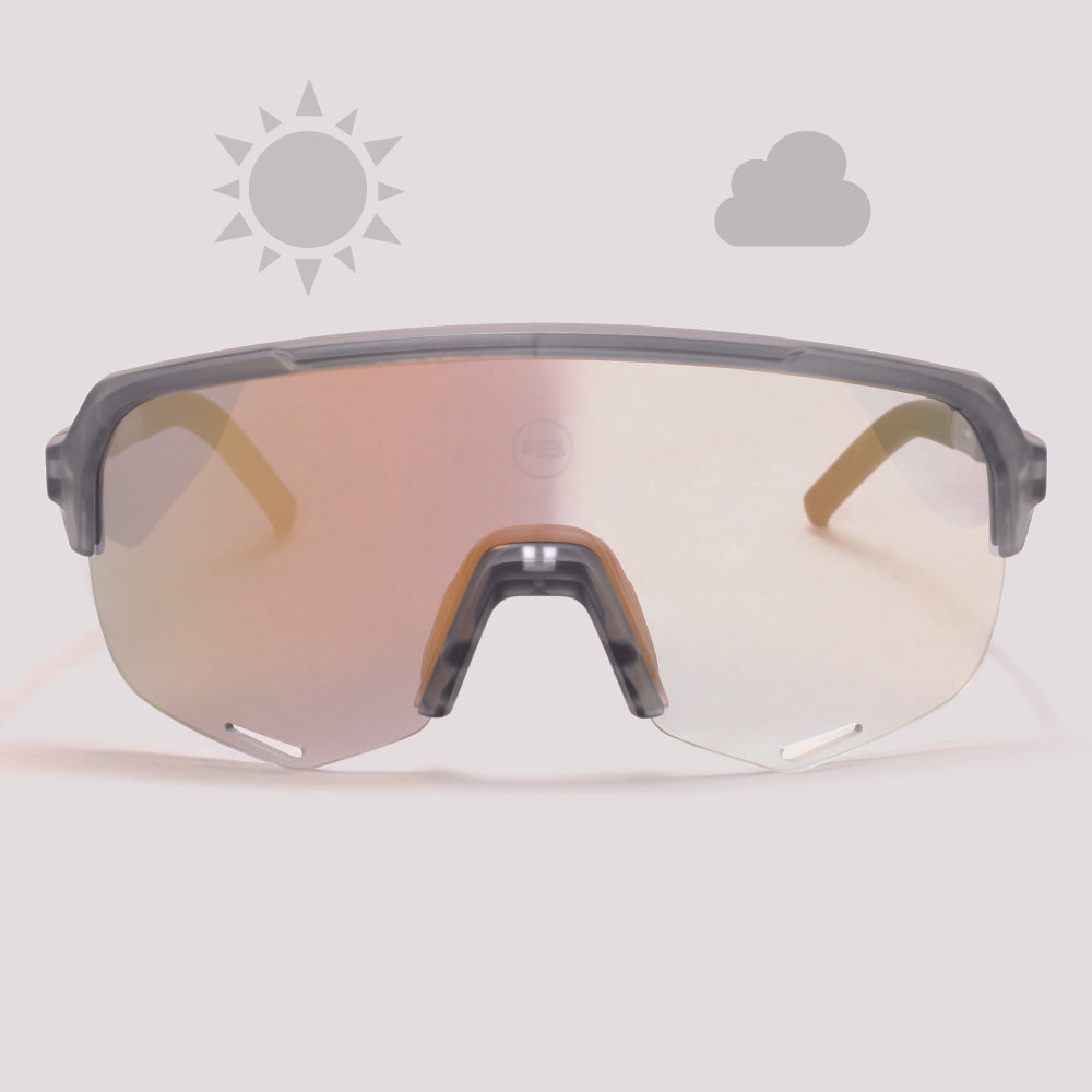 HB Edge R Cinza Fosco Fotossensível Dourado Espelhado (photo) - Sol - 169 mm