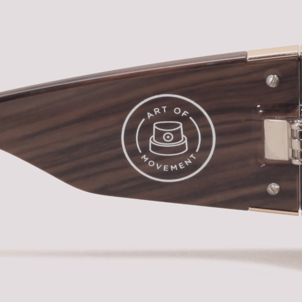 Evoke New Bomber BRA12B Preto Brilho e Marrom Amadeirado Marrom - Sol - 58 mm