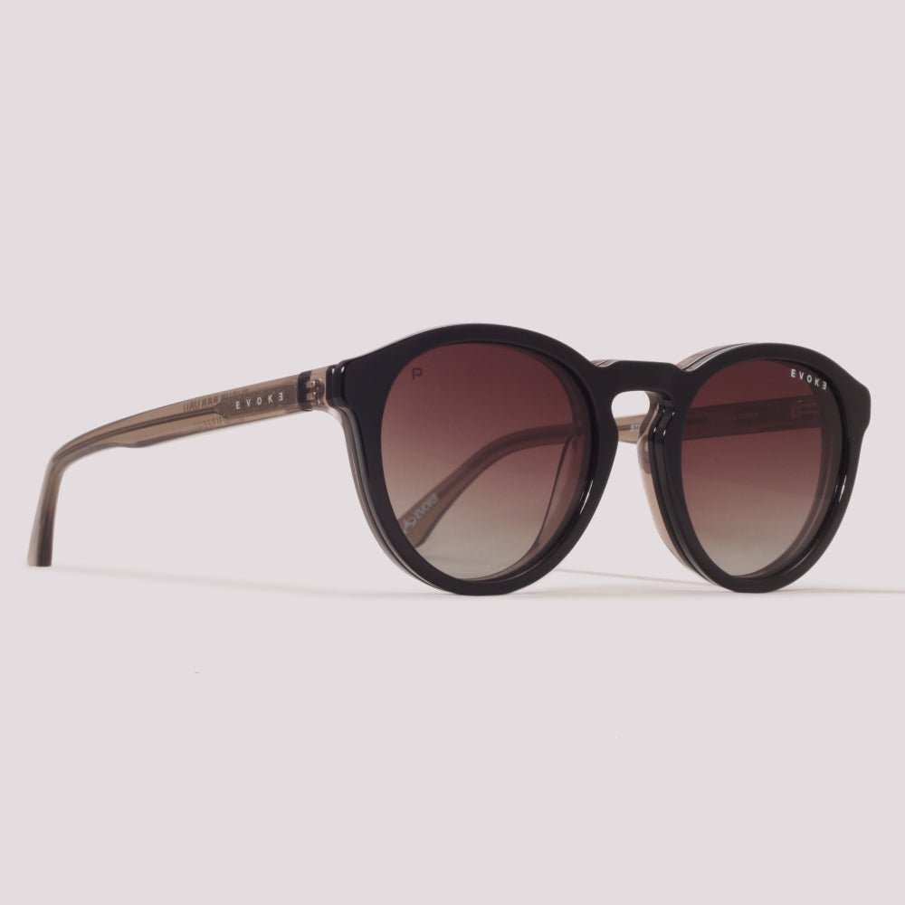 Evoke Clip on Round II G01 Marrom Translúcido Marrom Degradê - Grau - 52 mm