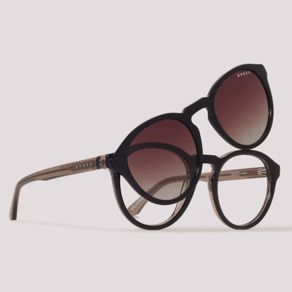 Evoke Clip on Round II G01 Marrom Translúcido Marrom Degradê - Grau - 52 mm