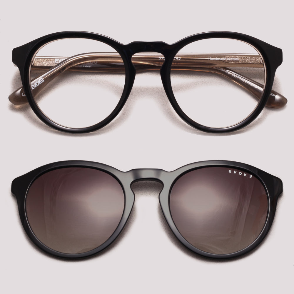 Evoke Clip on Round II G01 Marrom Translúcido Marrom Degradê - Grau - 52 mm