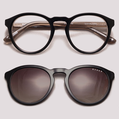 Evoke Clip on Round II G01 Marrom Translúcido Marrom Degradê - Grau - 52 mm