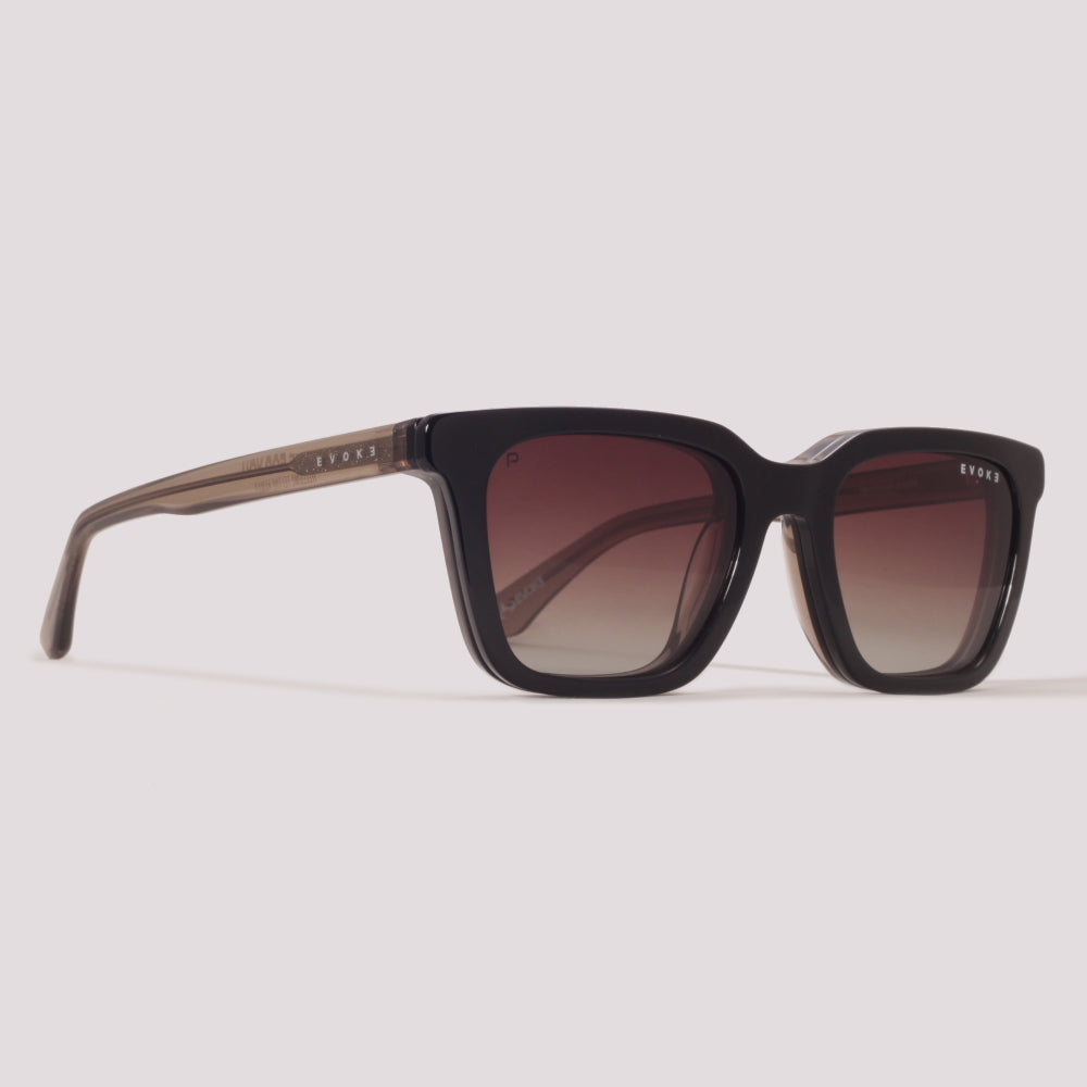 Evoke Clip on Square II G01 Marrom Translúcido Marrom Degradê - Grau - 52 mm