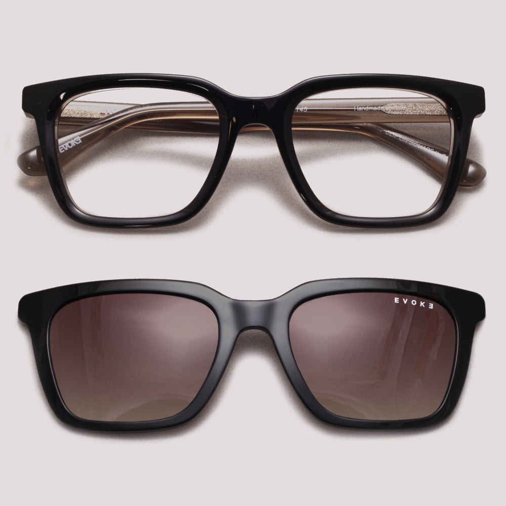 Evoke Clip on Square II G01 Marrom Translúcido Marrom Degradê - Grau - 52 mm