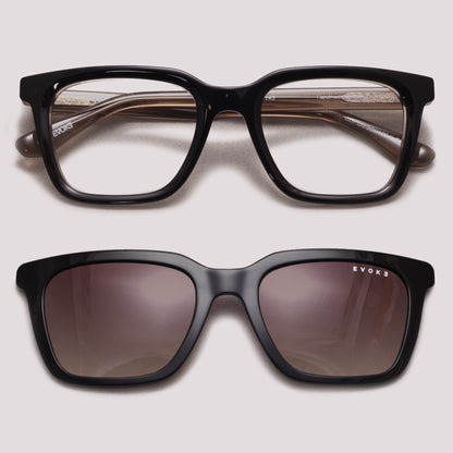 Evoke Clip on Square II G01 Marrom Translúcido Marrom Degradê - Grau - 52 mm