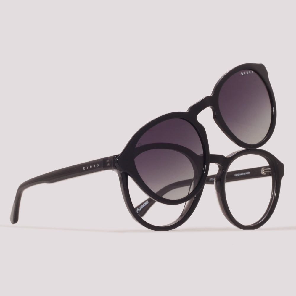 Evoke Clip on Round II H01 Cinza Translúcido - Grau - 52 mm