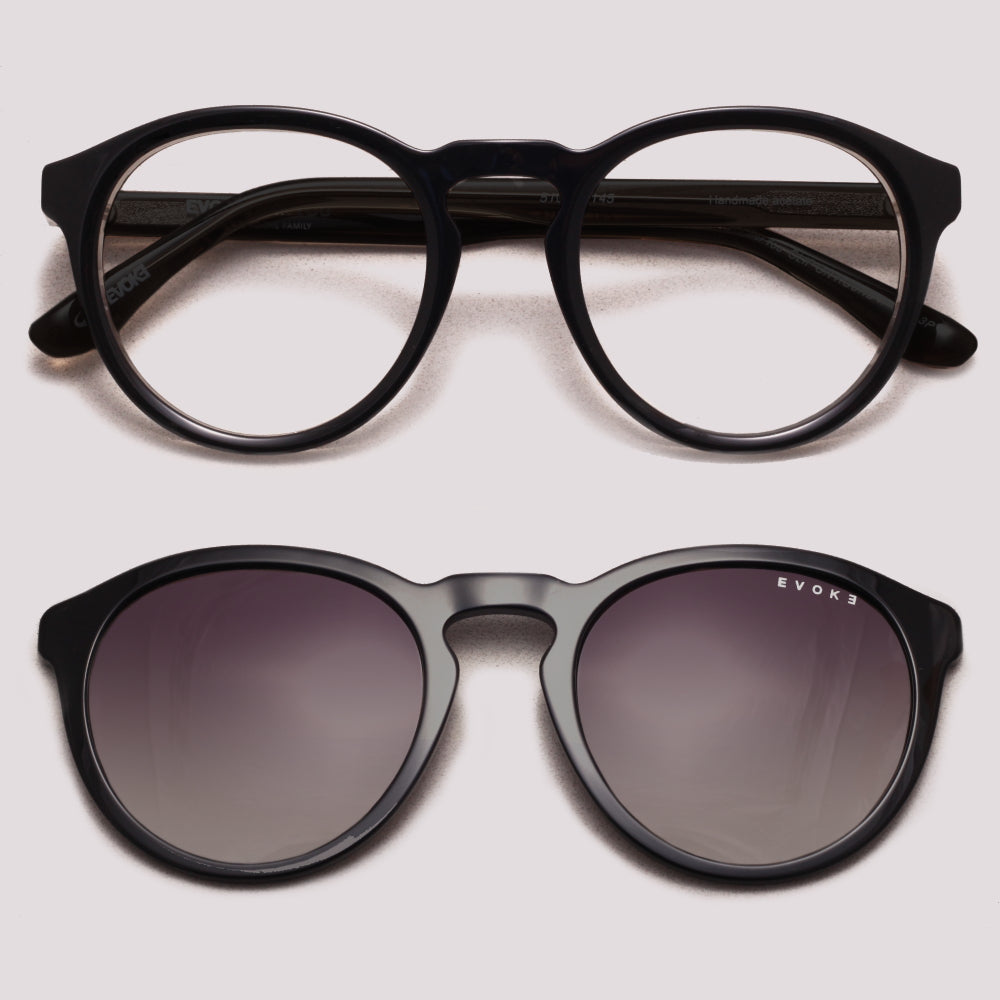 Evoke Clip on Round II H01 Cinza Translúcido - Grau - 52 mm