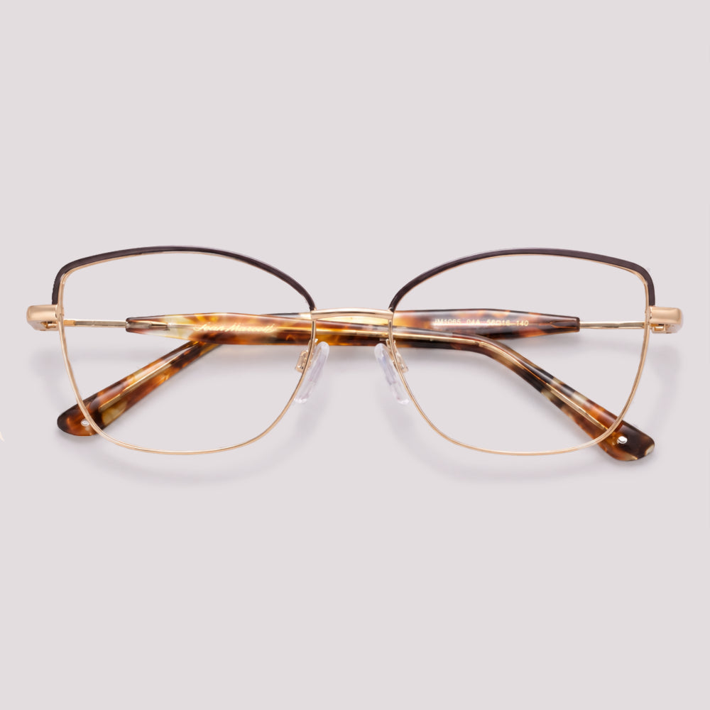 Jean Marcell JM1065 04A Marrom e Dourado Brilho - Grau - 55 mm