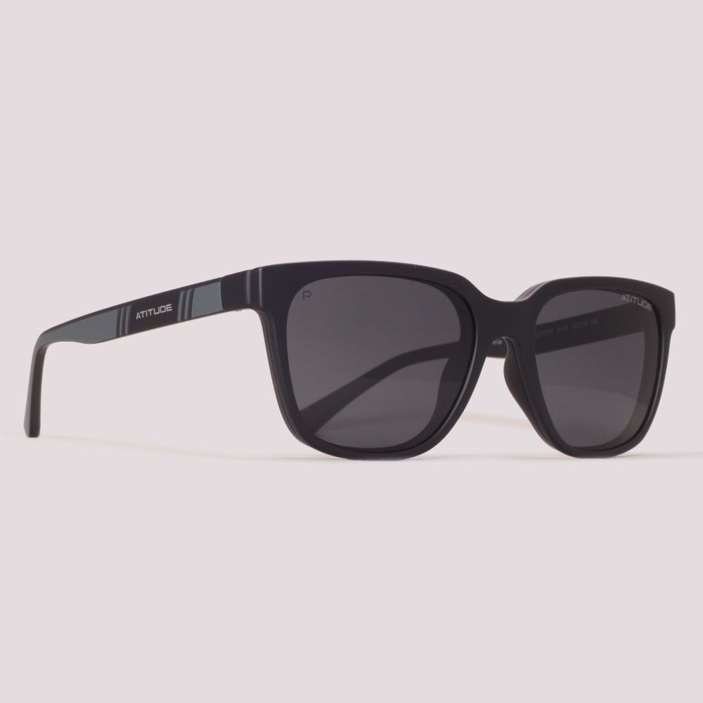 Atitude Attach Oxford Clip on A11P Preto Fosco Preto Polarizado - Grau -  52 mm