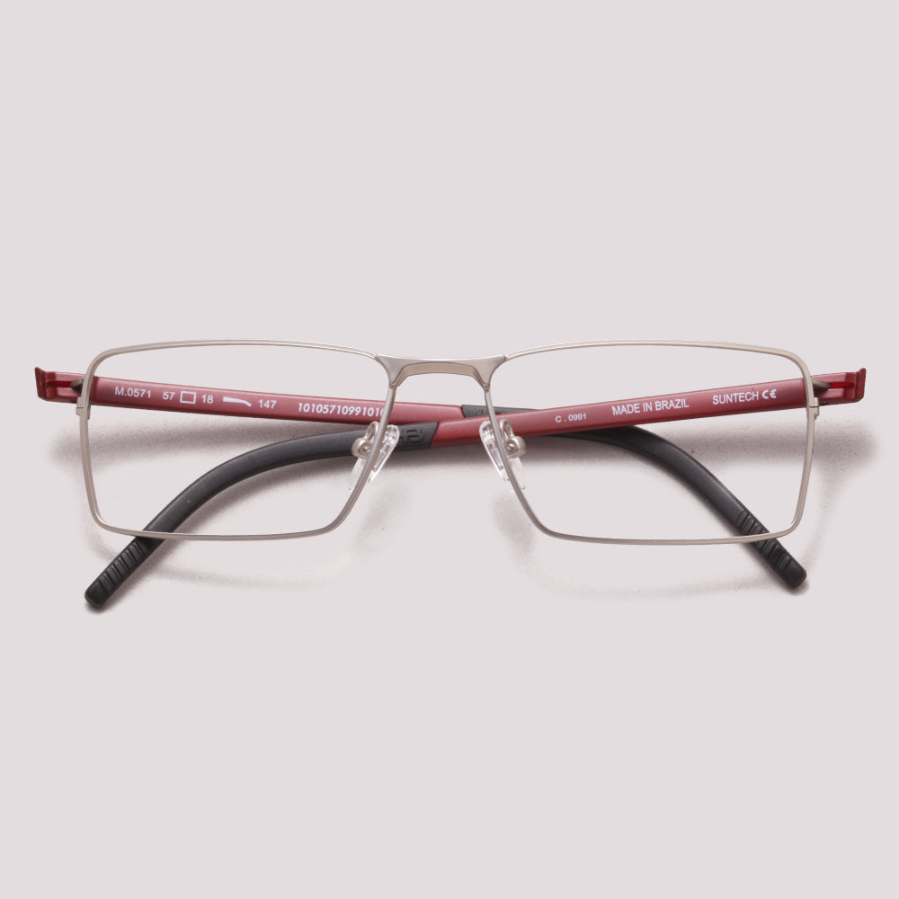 HB Duotech 0571 Prata e Vermelho Fosco - Grau - 57 mm