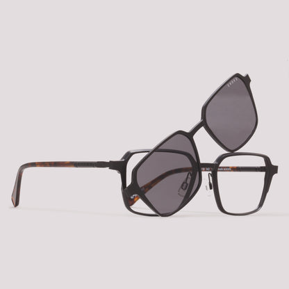 Evoke Clip on Club 09CN Preto Fosco e Marrom Mesclado Preto - Grau - 52 mm