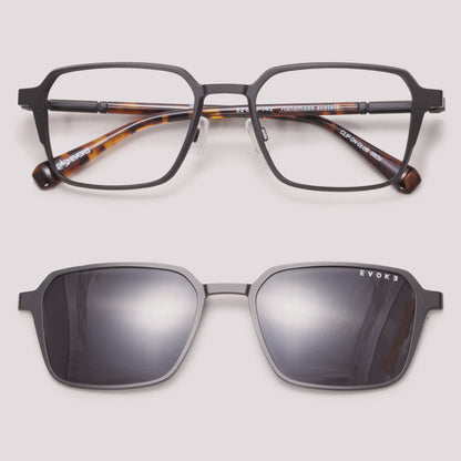 Evoke Clip on Club 09CN Preto Fosco e Marrom Mesclado Preto - Grau - 52 mm