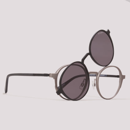 Evoke Clip on Noir 02BN Cinza Fosco Preto - Grau - 51 mm